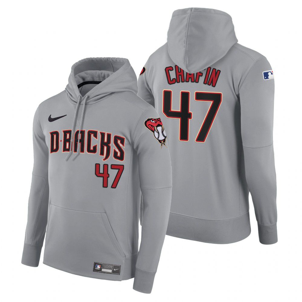 Men Arizona Diamondback #47 Chafin gray road hoodie 2021 MLB Nike Jerseys->arizona diamondback->MLB Jersey
